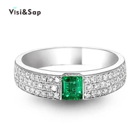eleple grandmother green stone wedding rings for women luxury jewelry gifts wholesale white gold color ring dropshipping vsr210