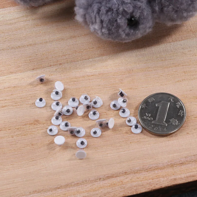4mm 100pcs Не самоклеющиеся бегающие глазки 4 мм-30 мм куклы глаз DIY ремесло Googly черные глаза используются для куклы аксессуары Швейные принадлежности - Цвет: 4mm 100pcs