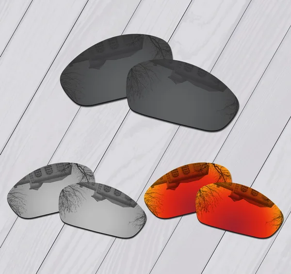 Black-Silver-Red E.O.S поляризованные улучшенные Сменные линзы для солнцезащитных очков Оукли прямая куртка 1999 - Цвет линз: Black-Silver-Red