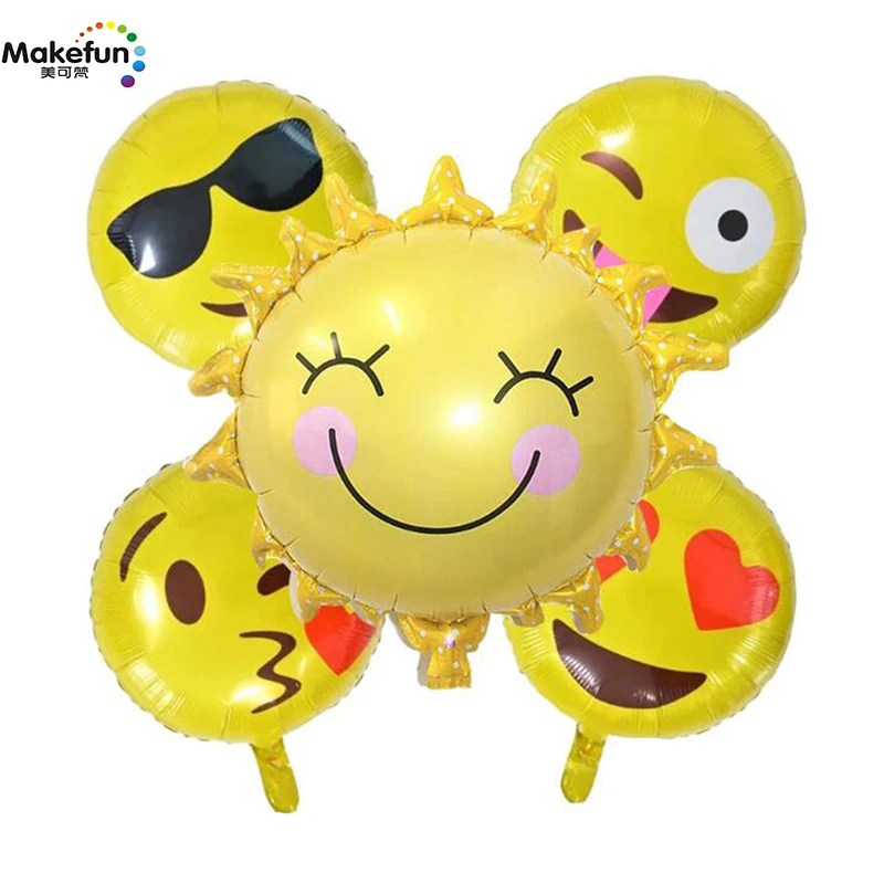 5 шт./лот улыбка Защита от солнца фольгированные шары лица шар гелием Globos надувные