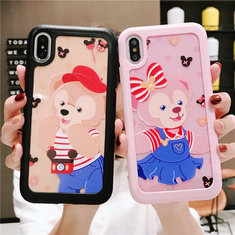 TPU+ PC двусторонний помощи чехол для iphone X XR XS MAX 7 8 плюс 6 6s милые даффи ShellieMay аниме Gelatoni StellaLou чехол