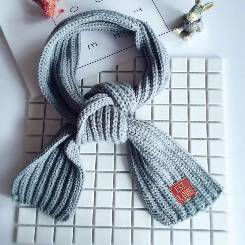 Детский шарф для мальчиков и девочек; теплый плотный маленький шарф; вязаный шарф в Корейском стиле для мальчиков и девочек; сезон осень-зима