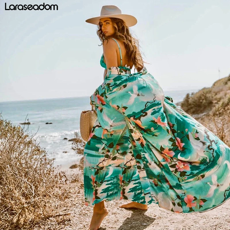 Хлопковое длинное пляжное платье saida de Praia Пляжная накидка кафтан саронг Vestido