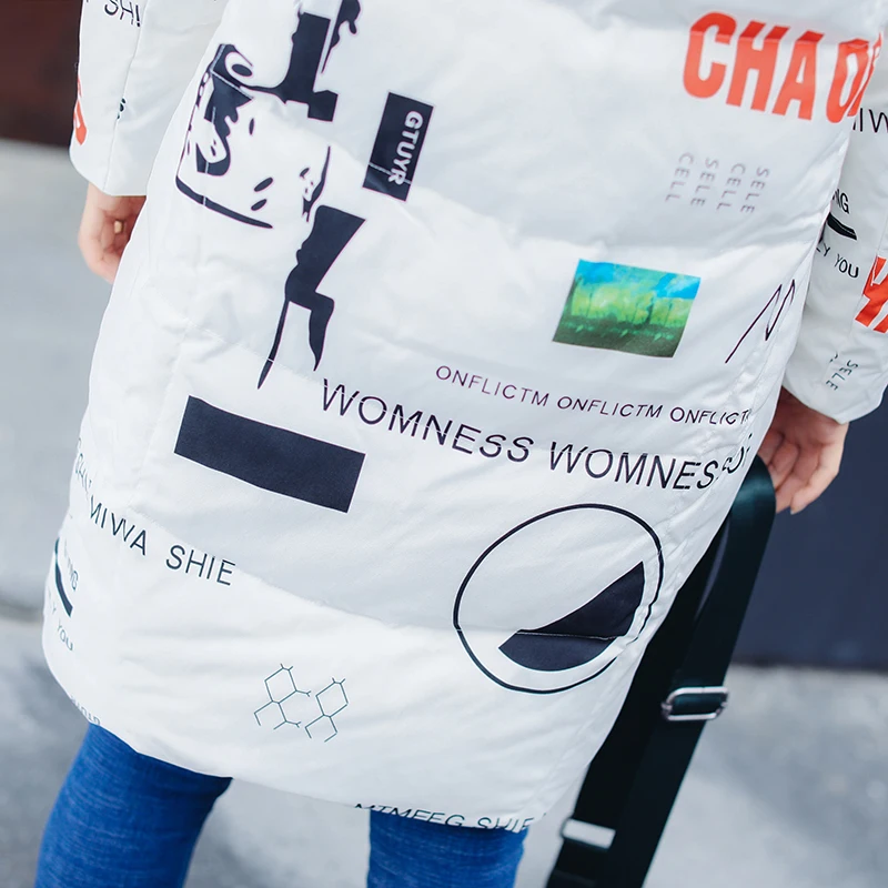 Новинка 2017 года модный принт с надписью женские зимние Куртки и пиджаки