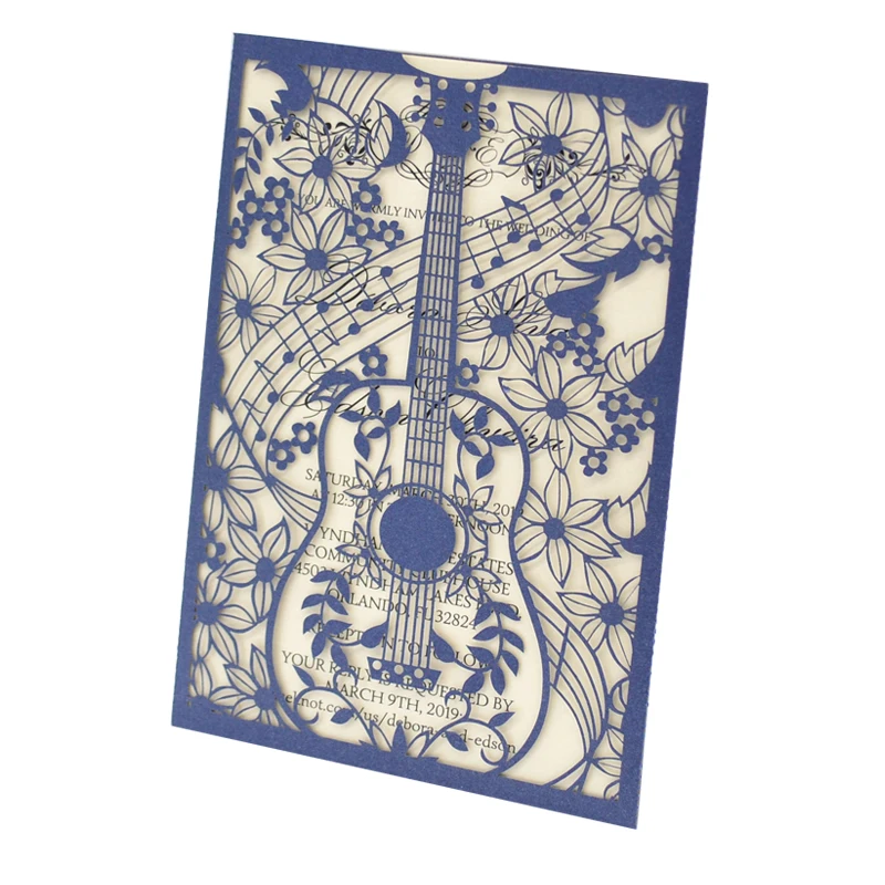 

wedding invitation card models guitar style marriage card invitation hollow laser cut birthday invitation card