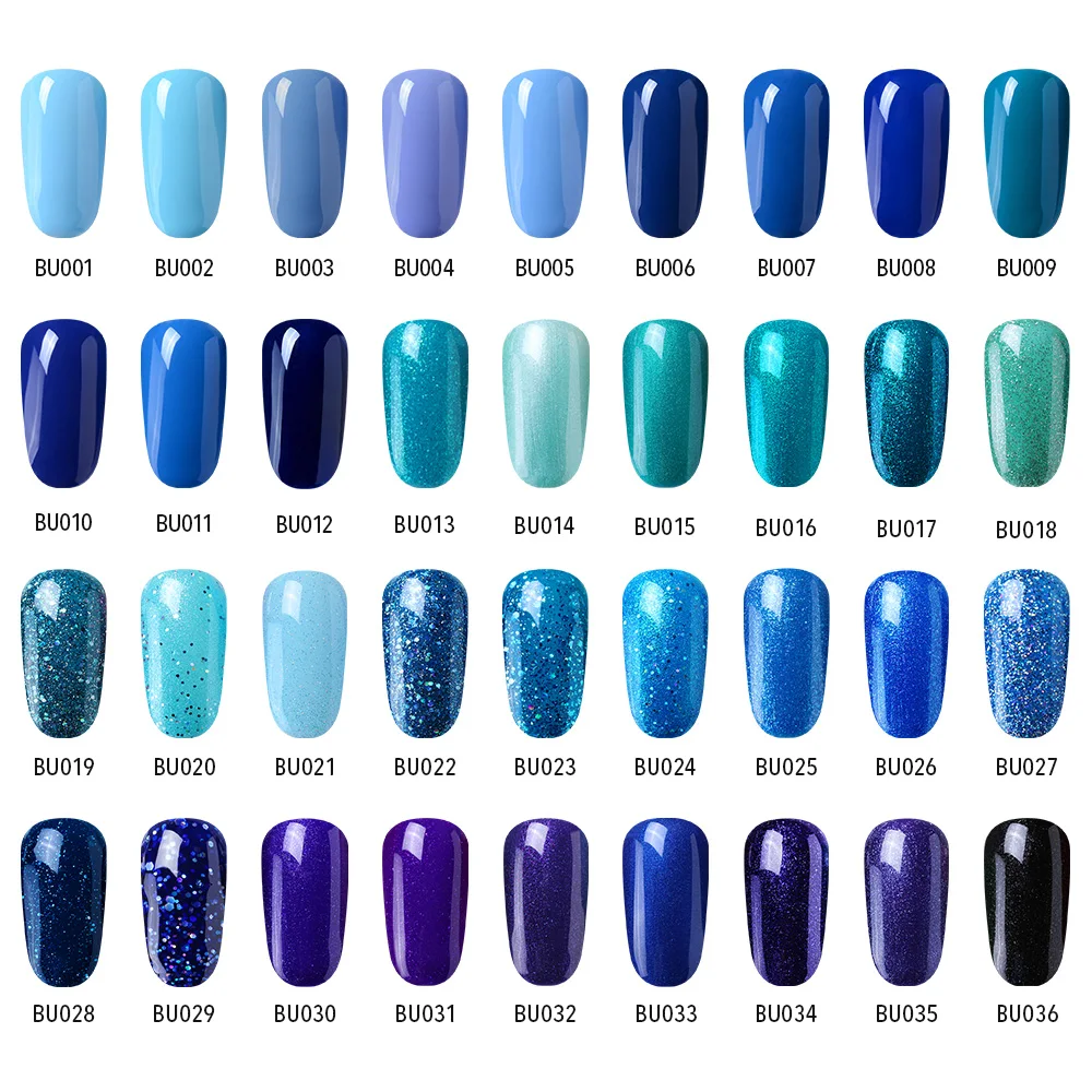 

CLAVUZ 6pcs/set UV Nail Gel Polish 36 Blue Color Kit Manicure UV LED Lamp Vanishes 8ml DIY Manicure Art Tools Present Gel Sets