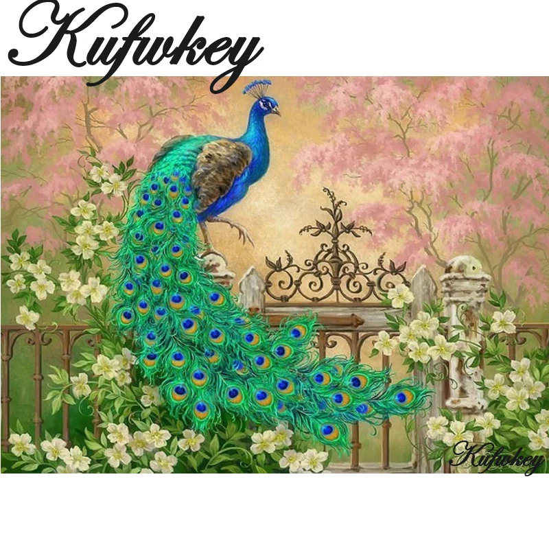 5d DIY Diamond painting cross stitch peacock pictures mosaic full square diamond embroidery drawing home decor stickers | Дом и сад