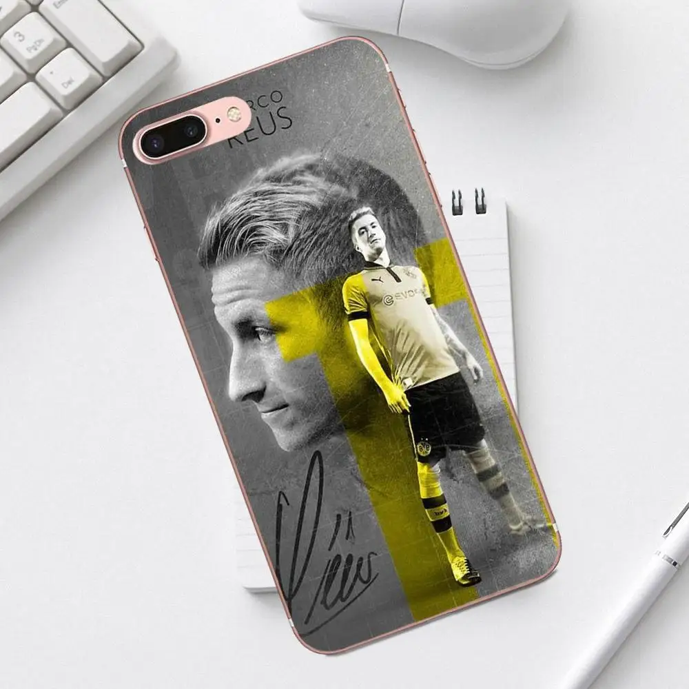 Qdowpz Marco Reus для iPhone 4 4S 5 5C SE 6 6S 7 8 Plus X XS Max XR Galaxy A3 A5 J1 J3 J5 J7 2017 Мягкий ТПУ индивидуальный