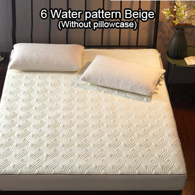 6Water-pattern-Beige Матрас защитный чехол для кровати мочалка анти-клещи шлифовальная ткань кровать матрас покрытие коврик протектор sueding мягкая Нескользящая кровать - Цвет: 6Water-pattern-Beige