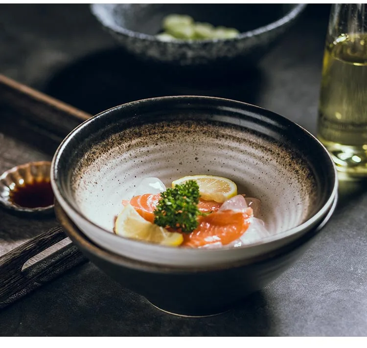 4,5/5,5/6,5/8/9 дюймов японский Керамика Bowl Ramen большая чаша говядина Лапша супа чашки, миски под рис салат контейнер Винтаж Кухня посуда