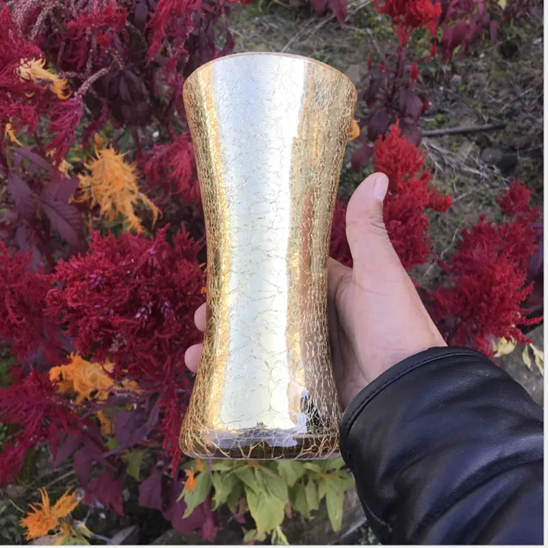 Скандинавский стиль Золотой лед потрескавшийся корсет стеклянная ваза