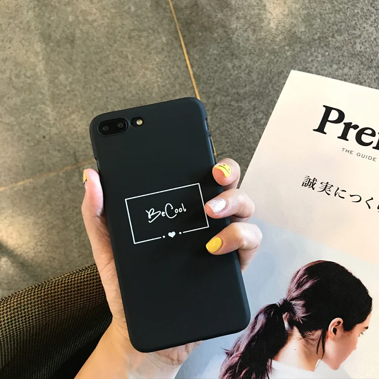 Чехол из матового поликарбоната для IPhone X 7 6 S 8 Plus простая надпись Happing Be Cool жесткая