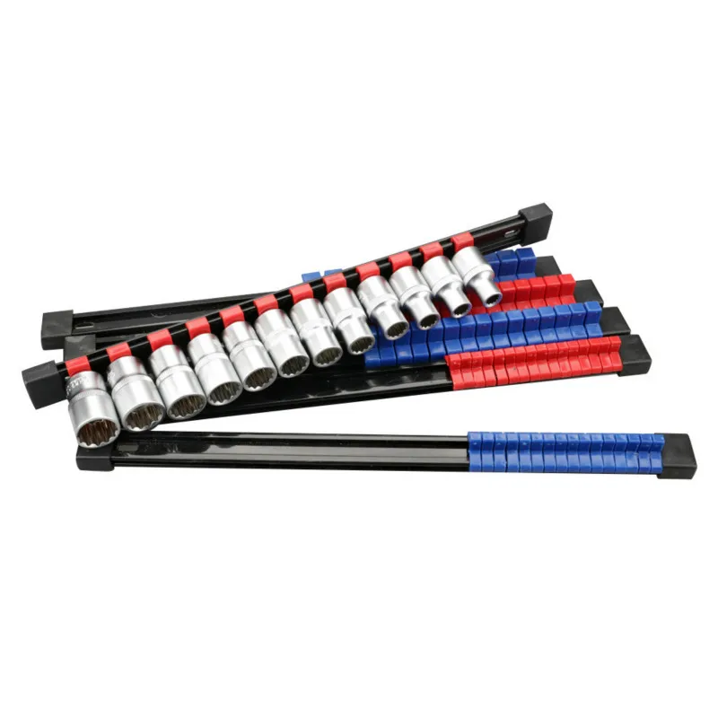 6 pieces of industrial ABS1/2 &quot3/8&quot 1/4 tool adjustable mounting rail multi-purpose plastic socket wrench bracket set |