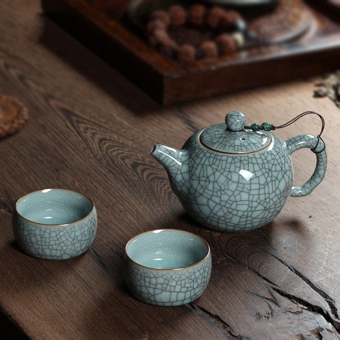 WIZAMONY чай 3 Piece Set Top Grade Chinese Longquan Celadon Di Kiln Handcrafted Porcelain Kungfu Tea High Quality | Дом и сад