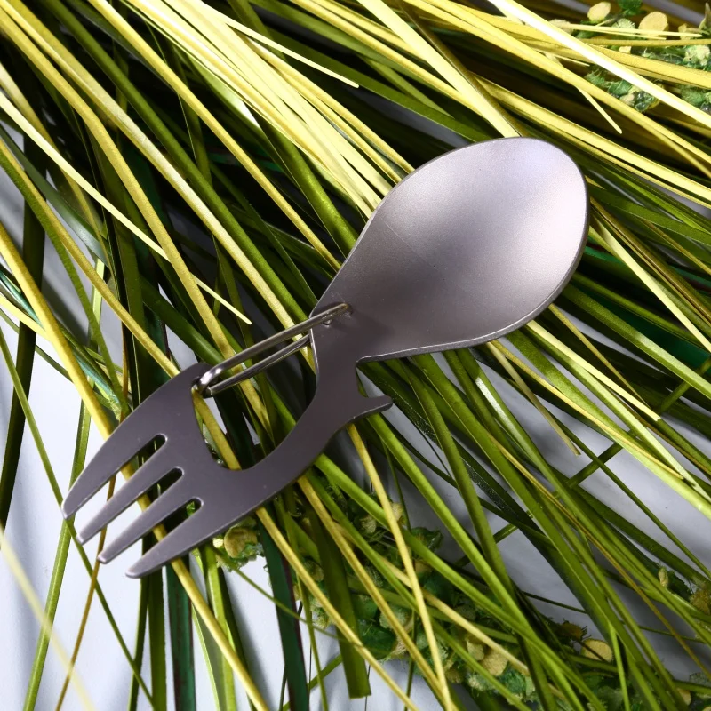 Multi-Tool Titanium Construction Spork Multi-Function Spoon Fork Carabiner Bottle Opener Outdoor Camping Picnic Tableware New | Спорт и