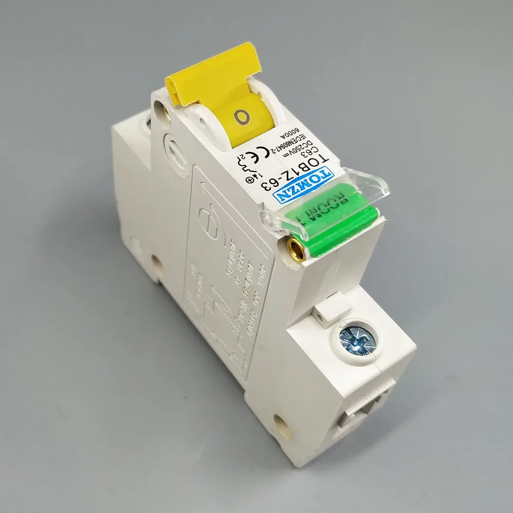 1P DC 250V Circuit breaker MCB C curve single pole direct-current fuse for PV | Обустройство дома