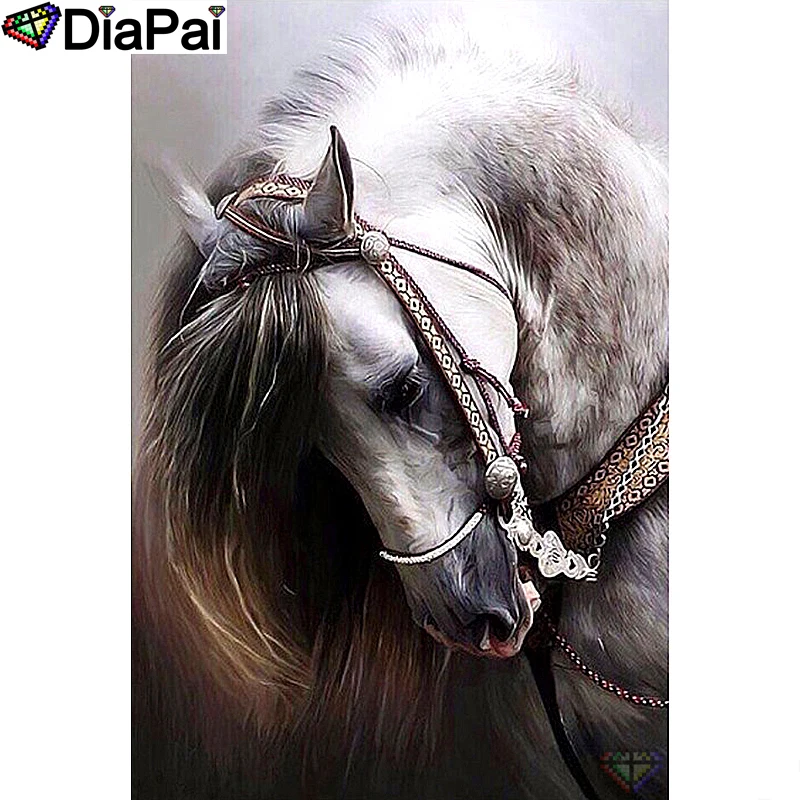 

DIAPAI Diamond Painting 5D DIY 100% Full Square/Round Drill "Animal horse" Diamond Embroidery Cross Stitch 3D Decor A24490