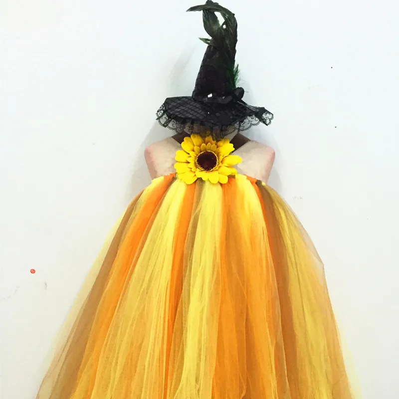 Платье для Хэллоуина с подсолнухами и тыквой девочек платье-пачка детские