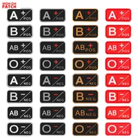 pvc hookloop blood type patches abo pos neg patches badges applique patches for clothing cap bag