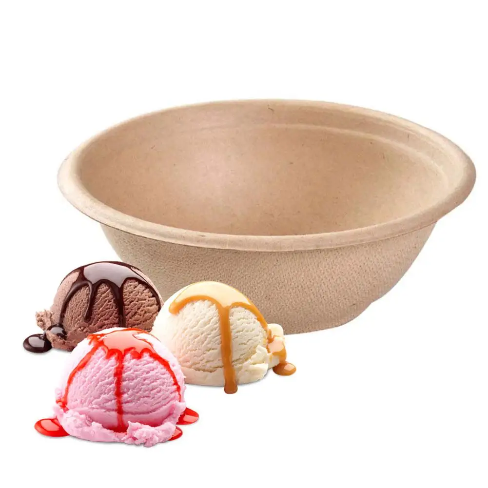 Одноразовый лед кремовая чаша Экологически чистая посуда миска для рисового