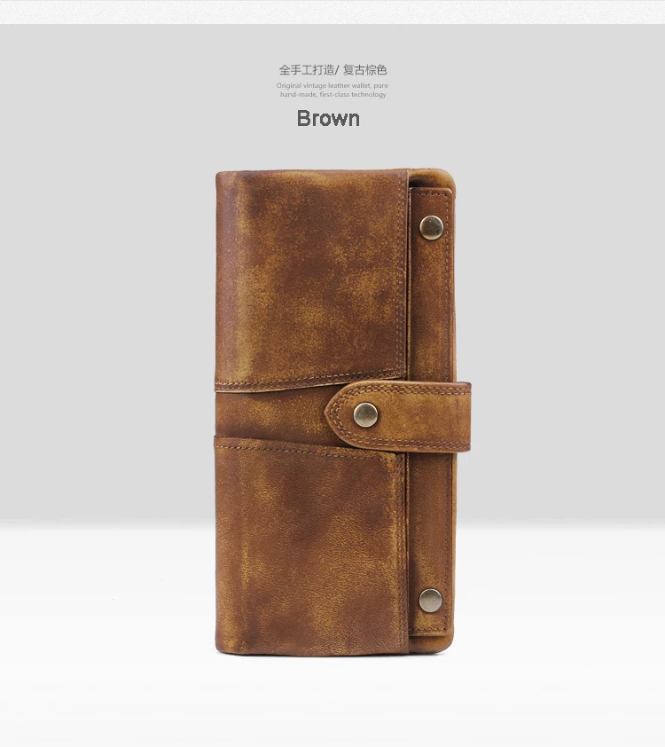 2017 Новый модный мужской кошелек сумочка из натуральной кожи Длинный клатч сумка