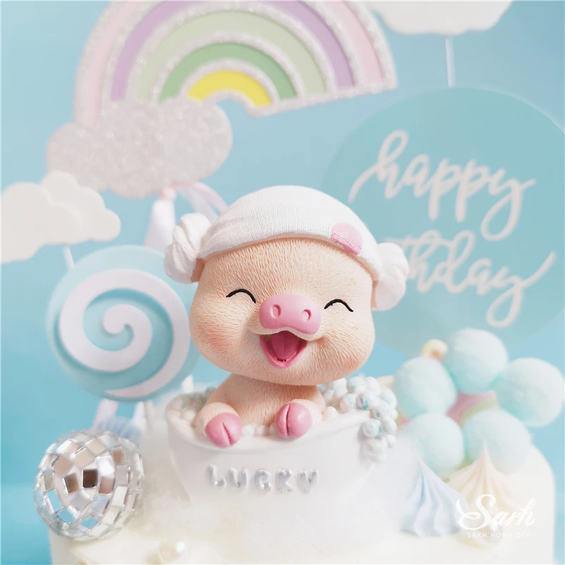 Качающаяся голова украшение в виде кошачьей свинки с днем рождения блестящие