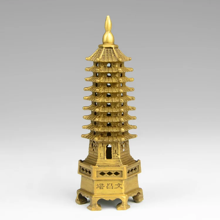 Китайская тибетский буддистский храм brass башня Wenchang chedi ступа пагода статуя home