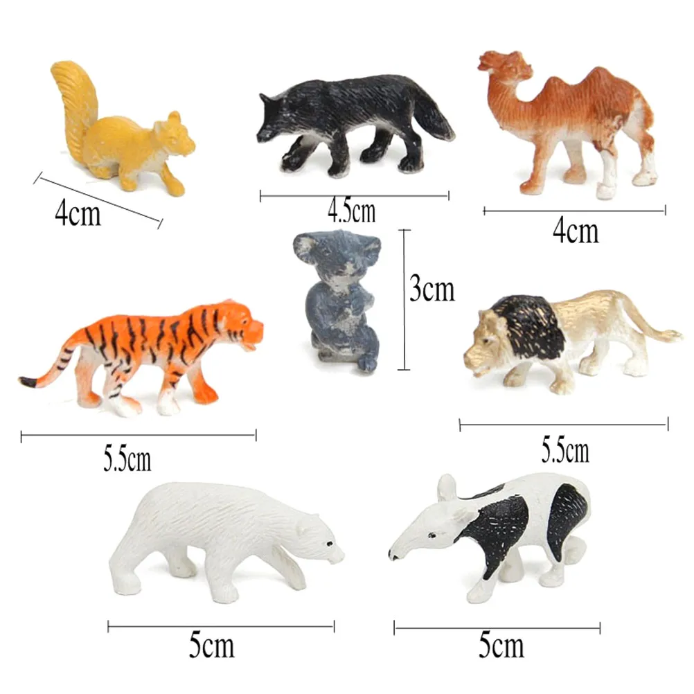 Пластиковые фигурки животных 8 шт./компл. зоопарк тигр Лев детская игрушка Мини