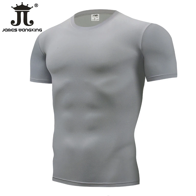 Мужская Футболка компрессионная для кроссфита с коротким рукавом брендовая