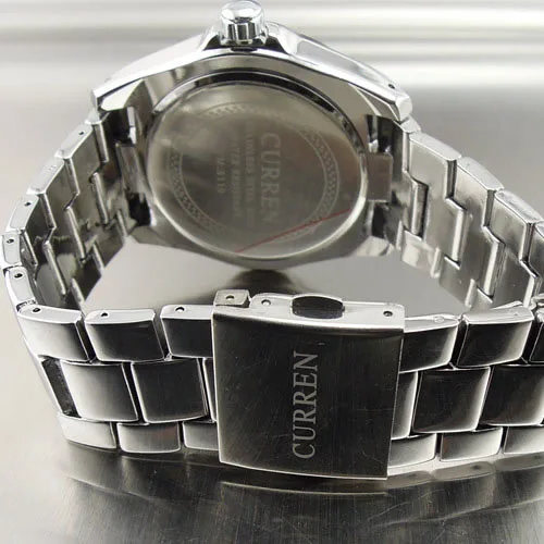 2016 Новый роскошный Кварц час Дата воды черный серебристый Спорт Стиль Мужские