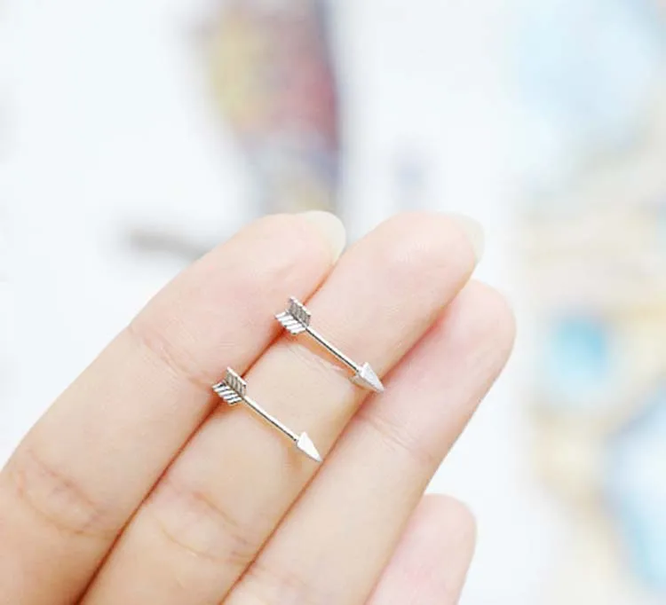 Серьги-гвоздики в форме стрелы Серьги-пусеты геометрические украшения стрела