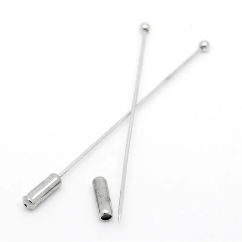 50 шт Серебряный тон Брош броши назад Пинн булавки с шариком крышкой ремесла делая