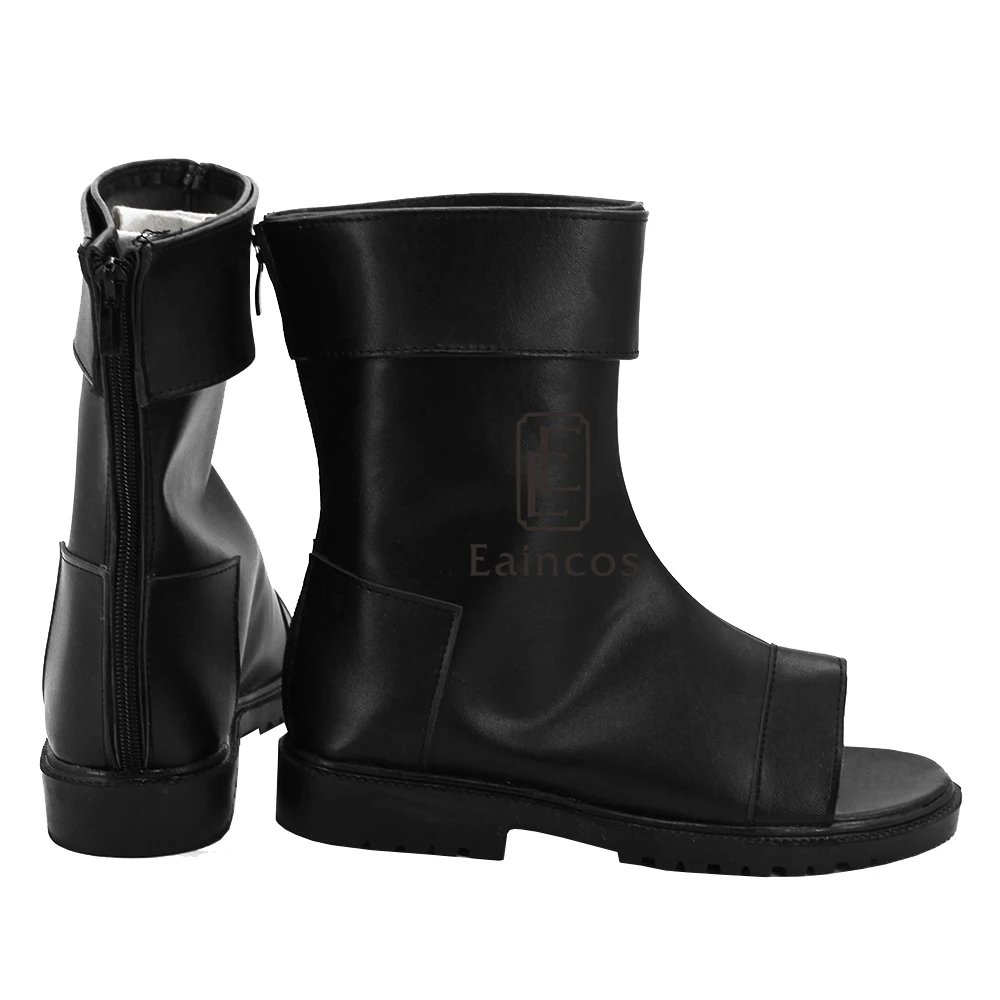 

Anime Naruto Orochimaru Cosplay Party Shoes Black Peep Toe Boots Custom Made