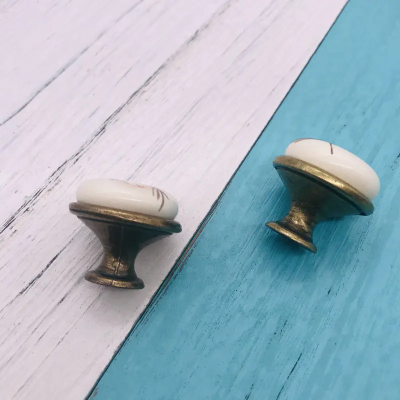 5PCS Exquisite Retro Ceramic Knobs and Flower Painted Round porcelain Handles Fit for Cupboard Drawer Kitchen Pull Handle Knob |