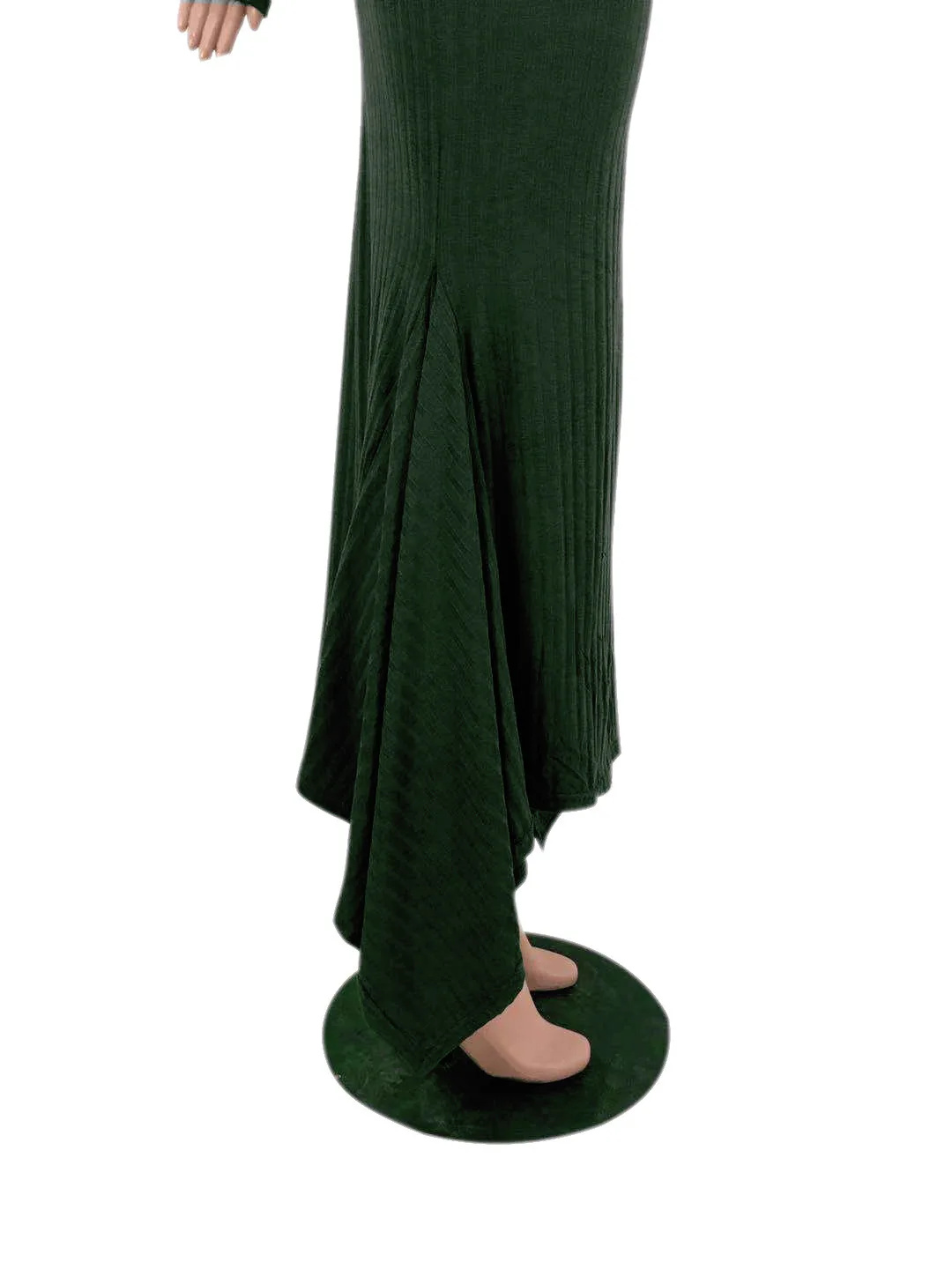 Full Sleeve Ribbed Knitted Dress Women Autumn Winter Bandage Bodycon Long Dresses Fashion Sweater Mermaid Party Wear | Женская одежда