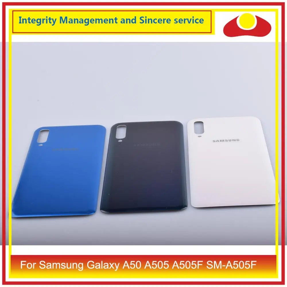 10 шт./лот для Samsung Galaxy A50 A505 A505F SM корпус батарейный отсек Задняя стеклянная крышка