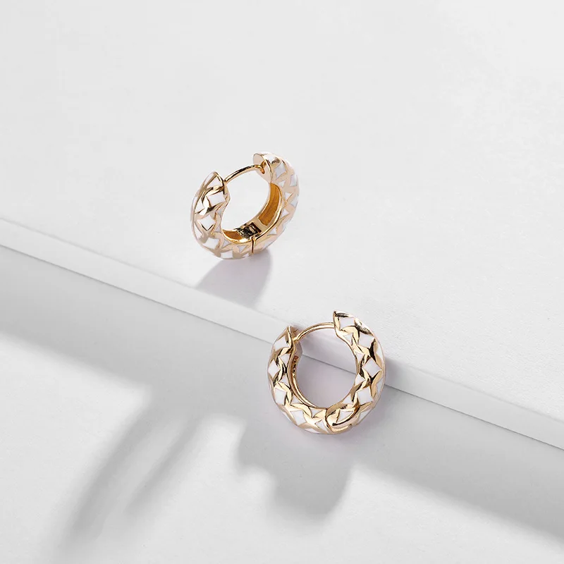 Bijoux аксессуары ювелирные изделия оптом эмалированные медные серьги кольца мини