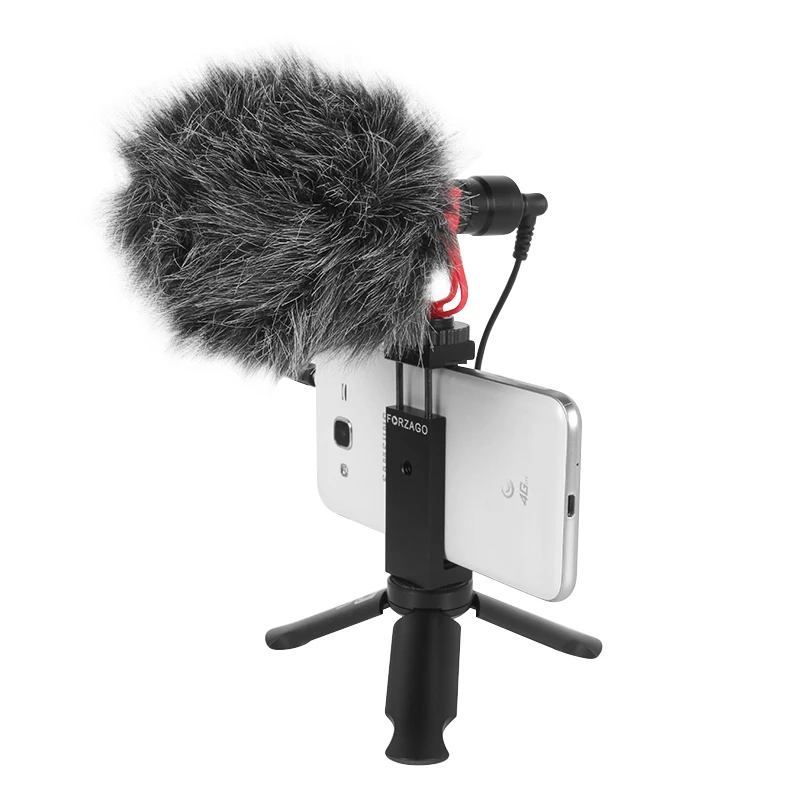 FORZAGO FM-1 видео микрофон для Zhiyun Smooth Q2 DSLR камер sony смартфон Osmo Карманный Vlogging Mic iPhone Android PK RODE