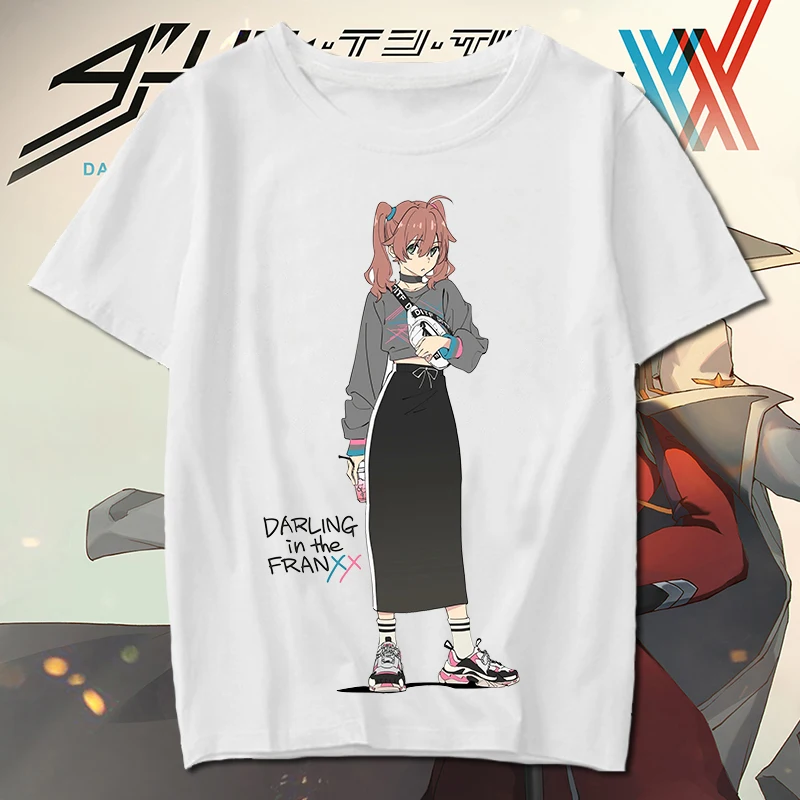 Футболка для косплея Дарлинг во Фране топ с рисунком из мультфильма Zero Two Code 002 в