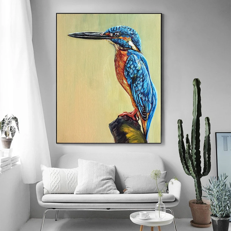 

Милая красочная абстрактная масляная живопись синего цвета kingfisher для творчества, цифровая художественная живопись, декоративная живопись ...