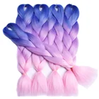 Sallyhair 2 шт.лот 24 дюйма 60 см Омбре синие фиолетовые розовые синтетические косички Джамбо плетеные удлинители волос черные белые женщины