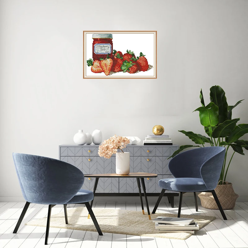 NKF Новое поступление DIY Набор Клубника Джем 11CT 14CT вышивка по схеме с номерами вышивка крестиком наборы для домашнего декора