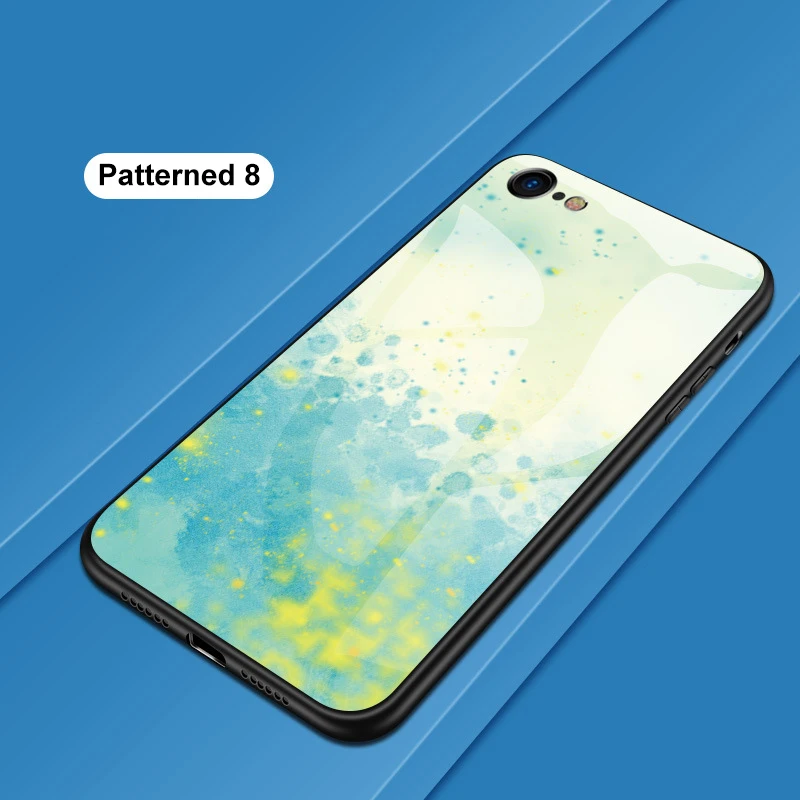 Pattern 08 Роскошный чехол для телефона для iPhone 5, 5S, SE, 6, 6S Plus, 7, 8 Plus, чехол из закаленного стекла, чехол для iPhone X, XR, XS, Max, 11 Pro MAX - Цвет: Pattern 08