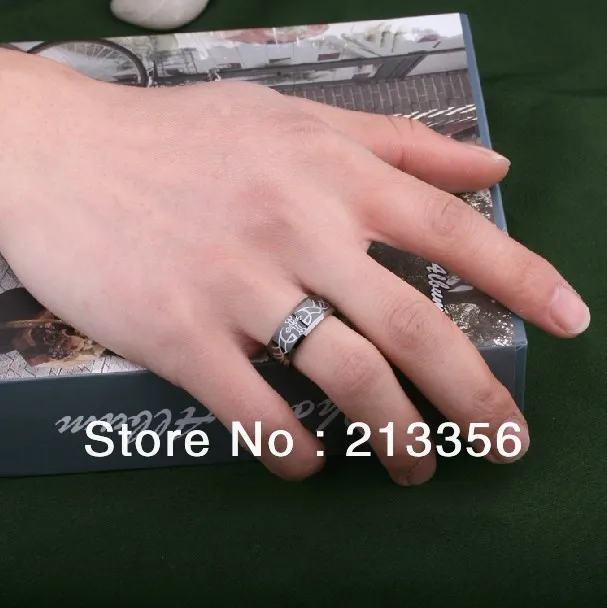 Мужское и женское кольцо из черного вольфрама с перекрестными крыльями 8 мм