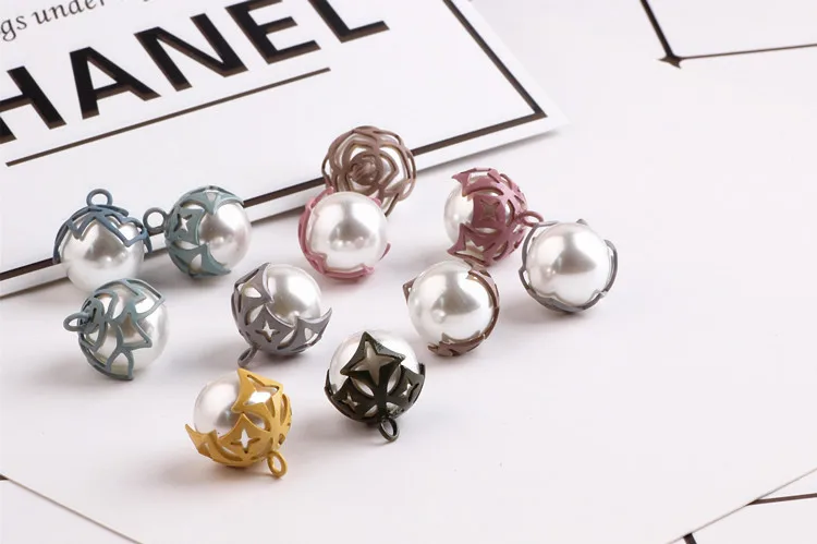 

DIY jewelry accessories Temperamental woman rose receptacle pearl alloy pendant earrings necklace bracelet material