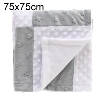 grey small 3D точка Звезда Сердце шаблон сплайсинга флис коралловый Минки мягкий термальный младенец, грудничок, ребенок одеяло постельные принадлежности одеяло пеленать - Цвет: grey small
