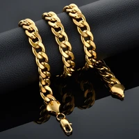 curb cuban mens necklace chain gold silver color stainless steel necklaces for men hip hop fashion jewelry 712mm n250
