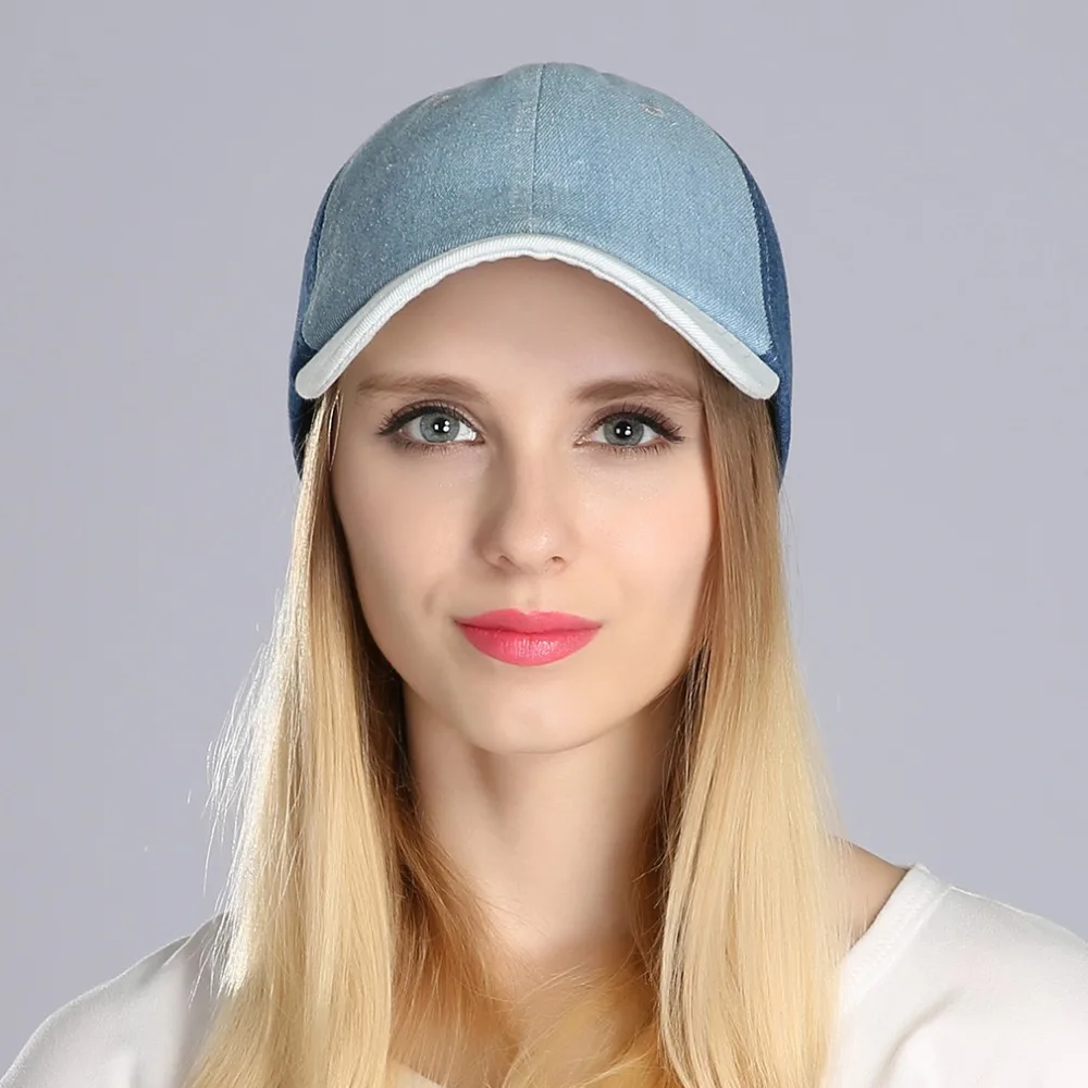 Geebro женская джинсовая бейсболка 3 цвета пэчворк повседневная синяя хлопковая