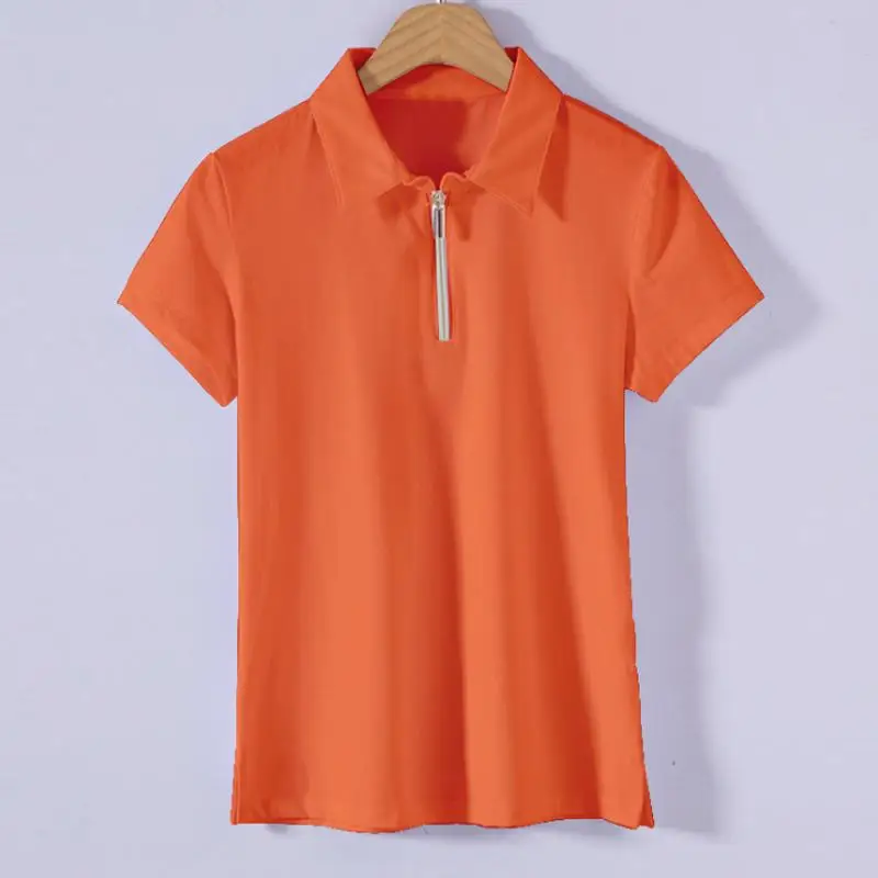 Рубашка-поло женская с коротким рукавом модный брендовый Повседневный хлопковый