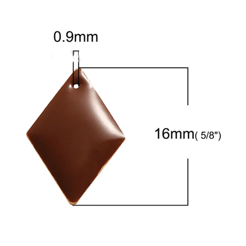 DoreenBeads модные медного эмалированного Подвеска со стразами в виде ромбов без